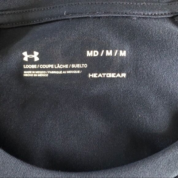 NWOT Awesome Under Armor Loose Fitting Heat Gear Size M Navy Pullover - Picture 3 of 5